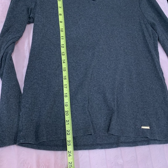 Ellen Tracy Gray Long Sleeve V Neck Tee - Picture 8 of 8